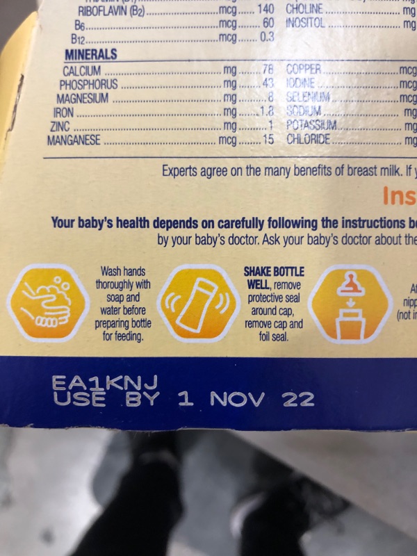 Photo 3 of 
 best by 11/01/2022 Enfamil NeuroPro Ready-to-Use Baby Formula, Ready to Feed, Brain and Immune Support with DHA, Iron and Prebiotics, Non-GMO, 8 Fl Oz Bottles, 6 count
Style:8 Fl Oz