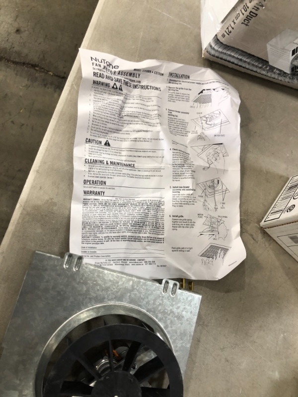 Photo 1 of Broan Nutone Replacement Motor/Wheel 50 CFM Nutone 696N A Housing (C350BN)