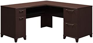 Photo 1 of Bush L-Shaped 60 30-Inch, white Pedestal Desk,