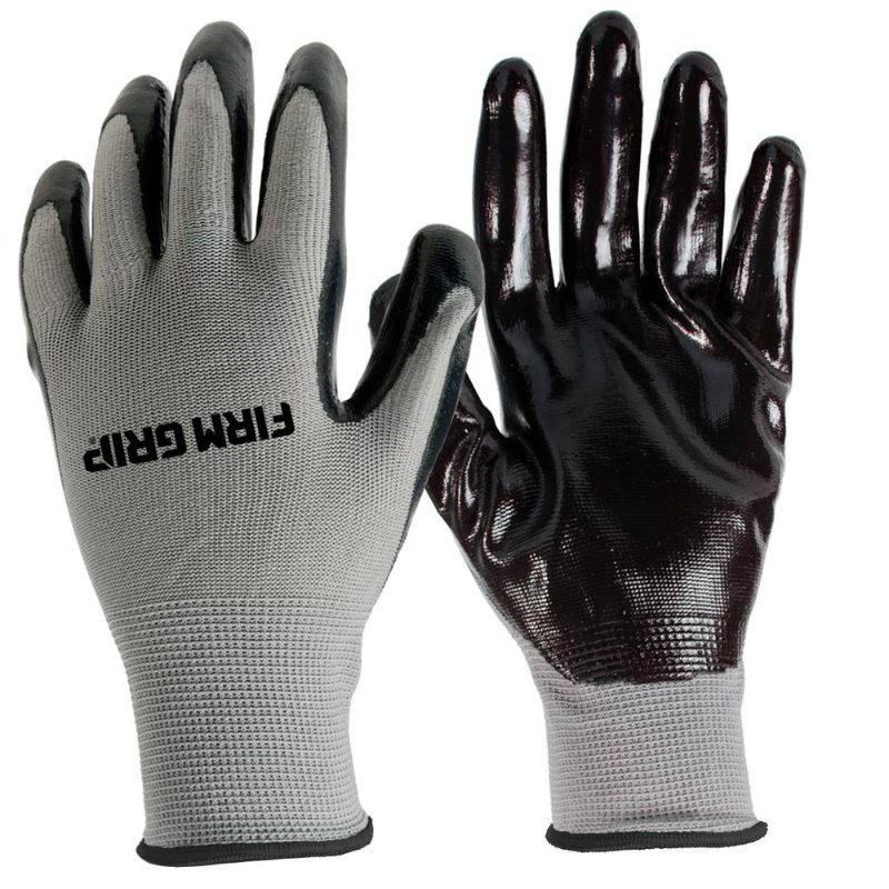 Photo 1 of 4ct FIRM GRIP Nitrile Dip Gloves (10-Pair), Gray/Black large
