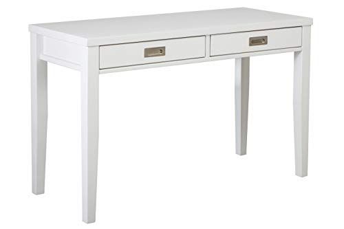 Photo 1 of WHITE Stone & Beam Modern Home Office Writing Desk with Recessed Metal Handles, 48"W, 