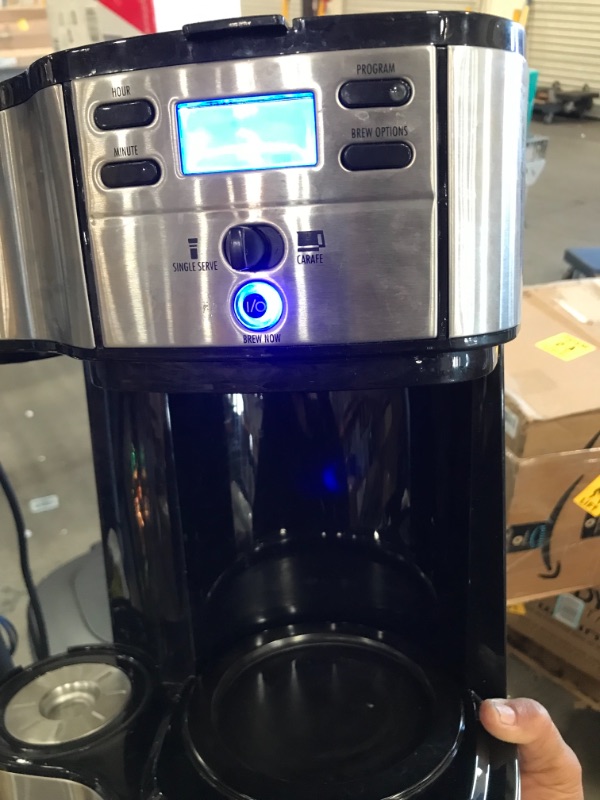 Photo 2 of 2-Way Coffee Maker With 12 Cup Carafe & Pod Brewing Black & Stainless