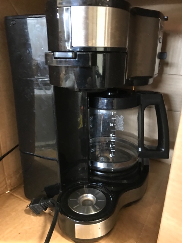 Photo 3 of 2-Way Coffee Maker With 12 Cup Carafe & Pod Brewing Black & Stainless