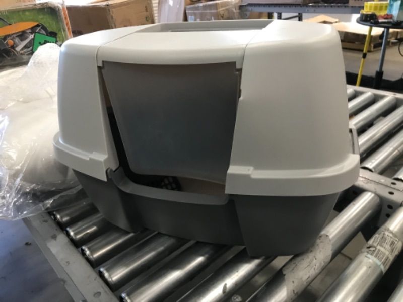 Photo 1 of IRIS USA Large Hooded Corner Litter Box with Scoop