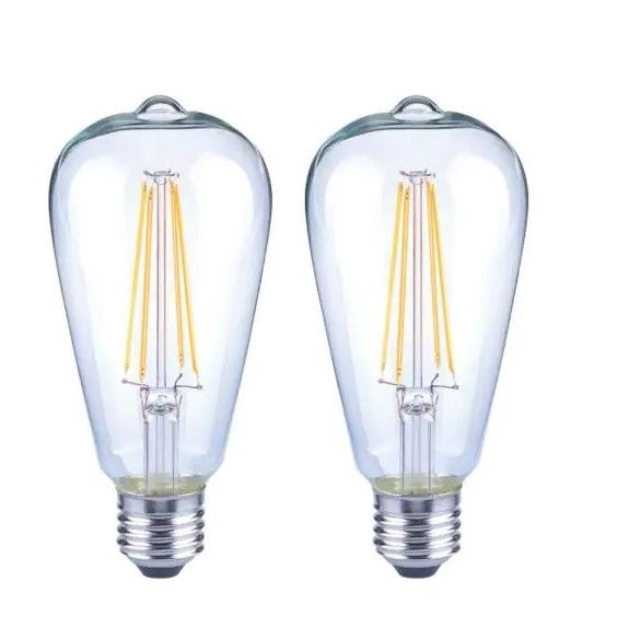 Photo 1 of 40-Watt Equivalent ST19 Dimmable Clear Glass Filament Vintage Edison LED Light Bulb Daylight (2-Pack)
- 4 boxes 