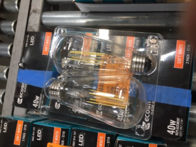 Photo 1 of 40-Watt Equivalent ST19 Dimmable Clear Glass Filament Vintage Edison LED Light Bulb Daylight (2-Pack)
- 4 Boxes 