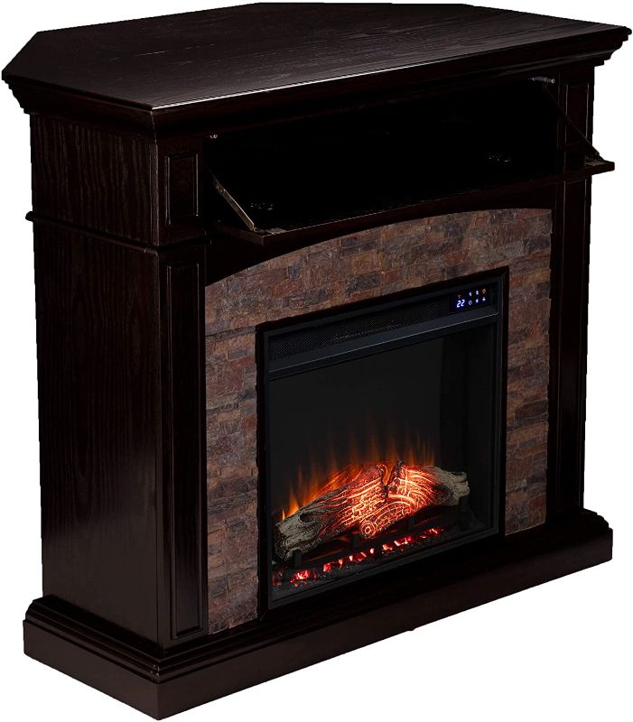 Photo 1 of **INCOMPLETE*** SEI Furniture Grantham Corner Fireplace, New Ebony 15.75 x 45.5 x 42 inches

