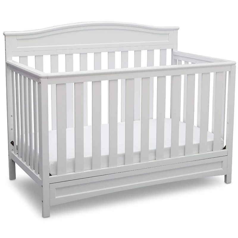 Photo 1 of Delta Children Emery 4-in-1 Convertible Baby Crib, White 55.75"L x 30.25"W x 43.75"H

