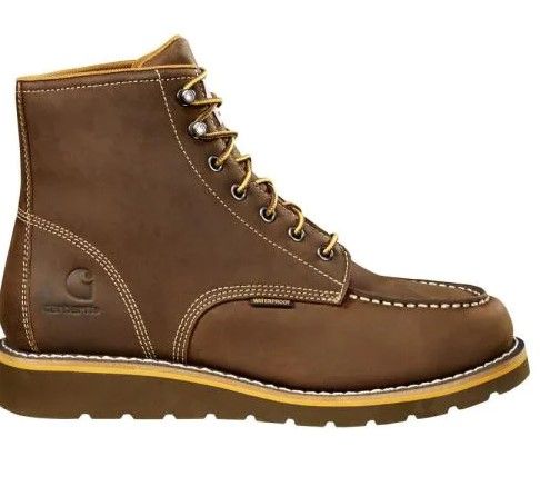 Photo 1 of there are two right PAIR**Men's Waterproof 6 in. Moc Toe Work Boot-Soft Toe-Dark Brown Wedge 09M
