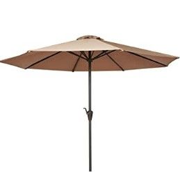 Photo 1 of  Outdoor Patio Umbrella Beige, Windproof Outdoor Umbrella Garden Shade Umbrella with Push Button and 8 Sturdy Ribs for Patio, Backyard, Garden and Beach