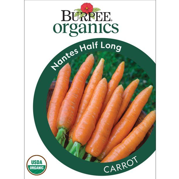 Photo 1 of 10pck-Burpee Organic Nantes Half Long Carrot Vegetable Seed, 1-Pack
