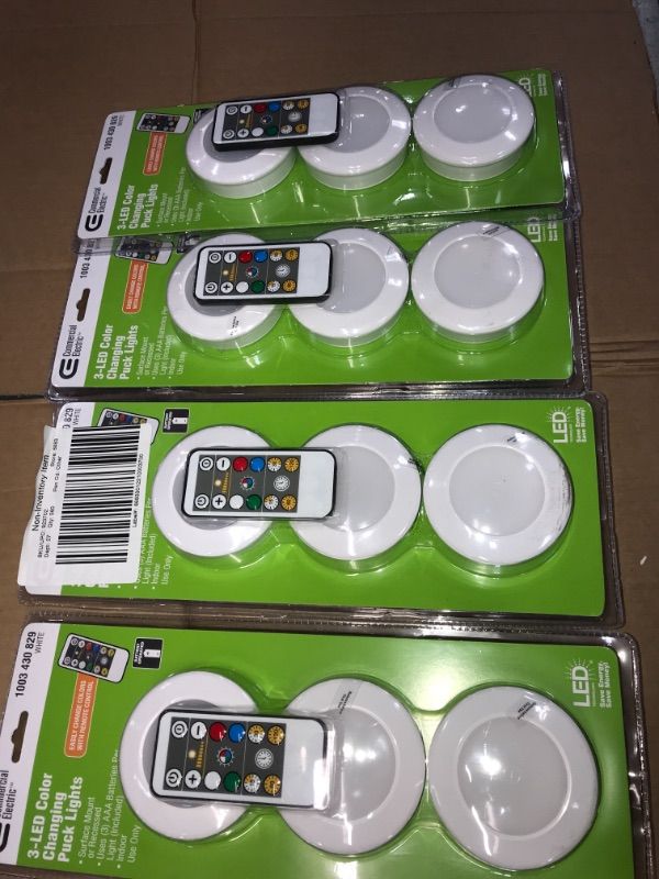 Photo 2 of 4pck-Commercial Electric Remote Control 3.11 in. LED White Color Changing Puck Light (3-Pack)
