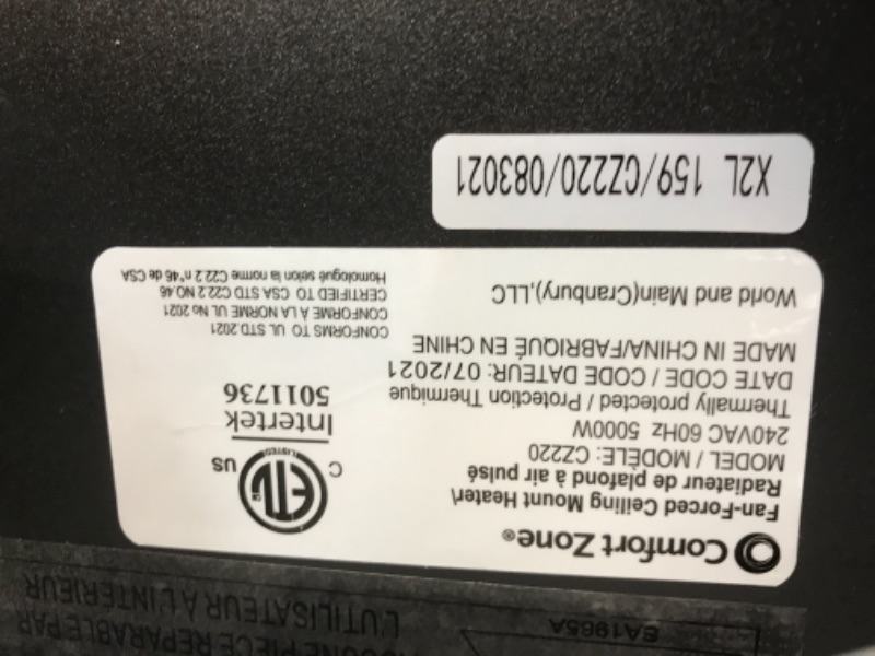 Photo 5 of Comfort Zone 17065 BTU Industrial Fan Heaters Electric Furnace with Wide Air Distribution