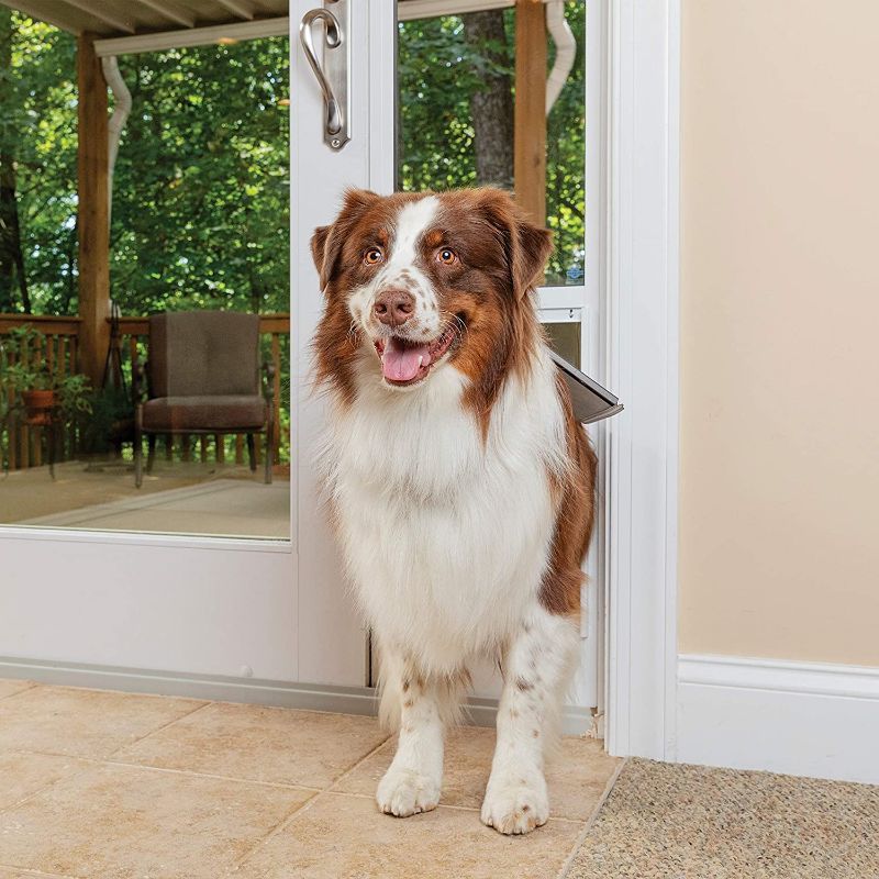 Photo 1 of PetSafe 1-Piece Sliding Glass Door for Dogs and Cats - Fits 81 in to 96 in Patio Panel Sliding Glass Doors - White 
- Large - 10 1/4in x 16 3/8in 