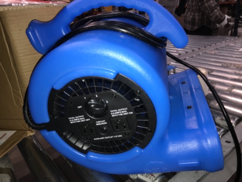 Photo 2 of B-Air 1/4 HP Air Mover Blower Fan for Water Damage Restoration Carpet Dryer Floor Home and Plumbing Use in Blue