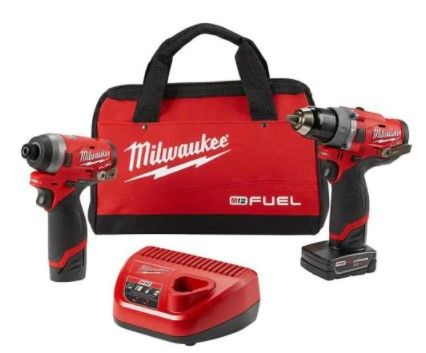 Photo 1 of Milwaukee M12 FUEL 12-Volt Lithium-Ion Brushless Cordless Hammer Drill and Impact Driver Combo Kit w/ 2 Batteries and Bag (2-Tool)