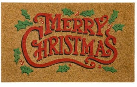 Photo 1 of 5 pack- Home Accents Holiday Merry Christmas Tradition Faux Coir 18 in. x 30 in. Holiday Door Mat