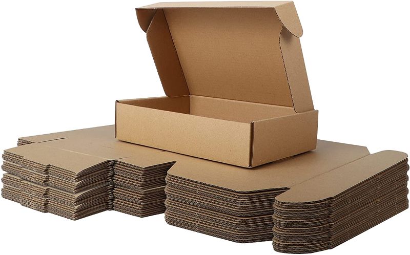 Photo 1 of  9x6x2 inch Shipping Boxes 25 Pack, Brown Corrugated Cardboard Mailer Boxes, Small Mailing Boxes for Packaging Small Business