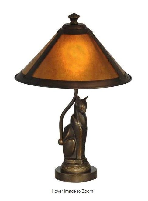 Photo 1 of 17 in. Ginger Mica BLACK Accent Lamp
