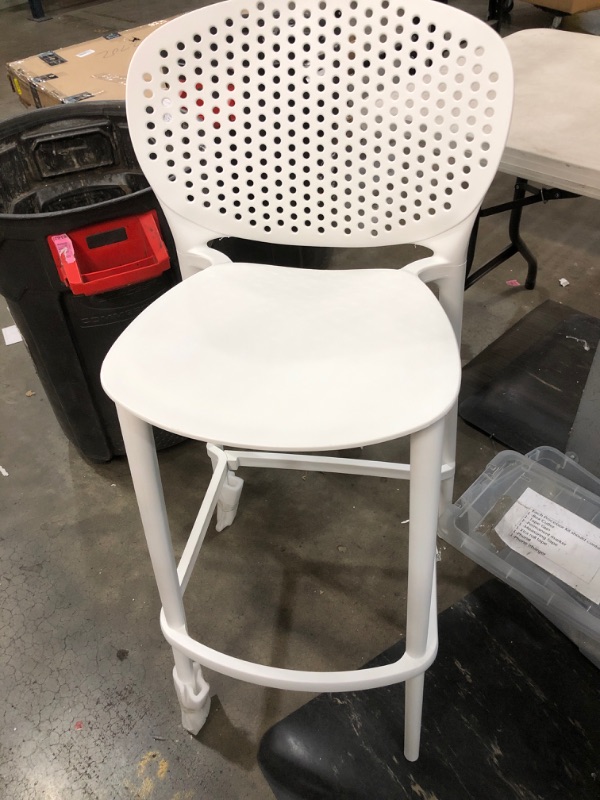 Photo 1 of 2 TALL WHITE PLASTIC CHAIR 1 BROKEN CHAIR