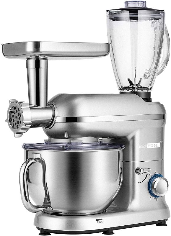 Photo 1 of ***PARTS ONLY*** VIVOHOME 3 in 1 Multifunctional Stand Mixer with 6 Quart Stainless Steel Bowl, 650W 6-Speed Tilt-Head Meat Grinder Juice Blender, Silver
