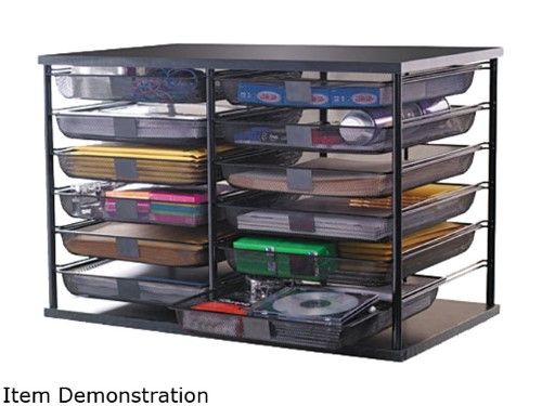 Photo 1 of 12-Compartment Organizer W/Mesh Drawers, 23.8" X 15.9" X 15.4", Black
