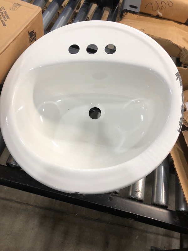 Photo 2 of Bootz Industries Laurel Round Drop-In Bathroom Sink in White