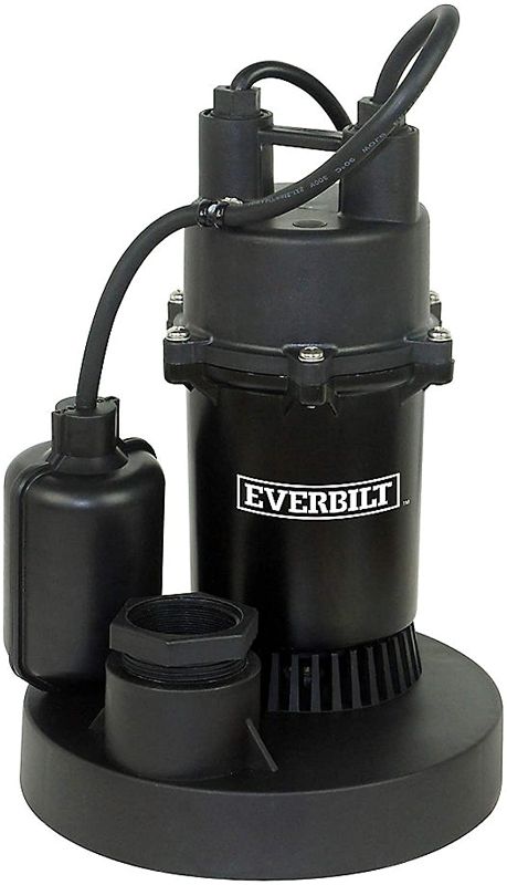 Photo 1 of Everbilt 1/3 HP Aluminum Submersible Sump Pump with Tether
