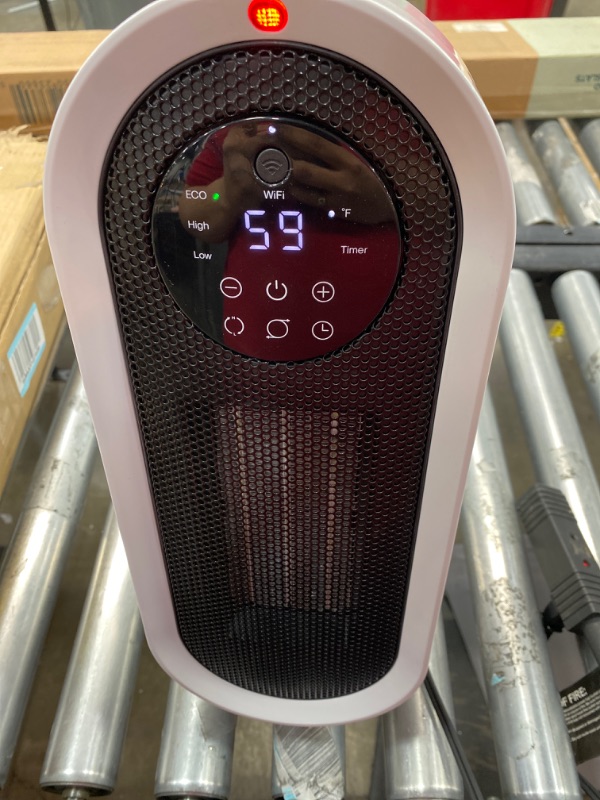 Photo 2 of Atomi Smart WiFi Portable Tabletop Space Heater - 2nd Gen, 1500W, Oscillating, 750 Sq. Ft. Coverage, Works with Alexa & Google Assistant, Beeping Sound Removed
