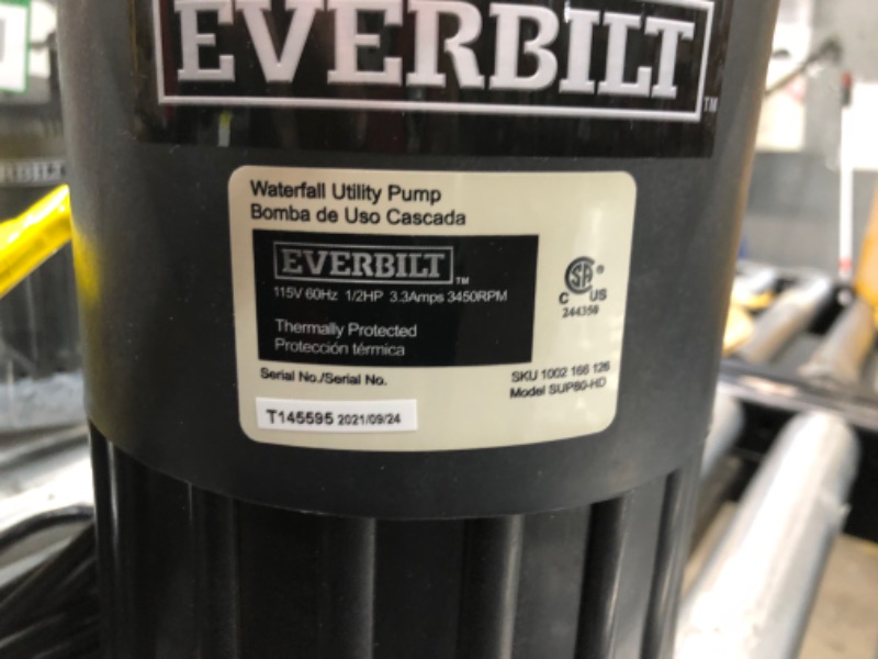 Photo 1 of Everbilt 4/10 HP 3180 GPH Waterfall Utility Pump F3
