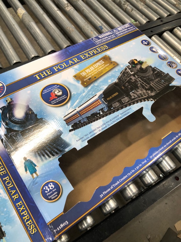 Photo 3 of Lionel The Polar Express Ready-to-Play Set, Battery-Powered Berkshire-Style Model Train Set, Black & Ready-to-Play Inner Loop Track Set with 8 Curved Pieces