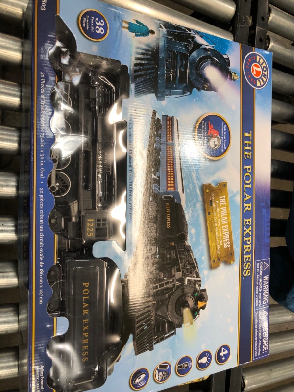 Photo 5 of Lionel The Polar Express Ready-to-Play Set, Battery-Powered Berkshire-Style Model Train Set, Black & Ready-to-Play Inner Loop Track Set with 8 Curved Pieces