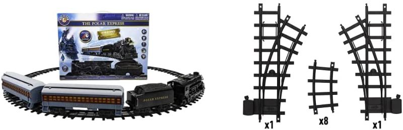 Photo 1 of Lionel The Polar Express Ready-to-Play Set, Battery-Powered Berkshire-Style Model Train Set, Black & Ready-to-Play Inner Loop Track Set with 8 Curved Pieces