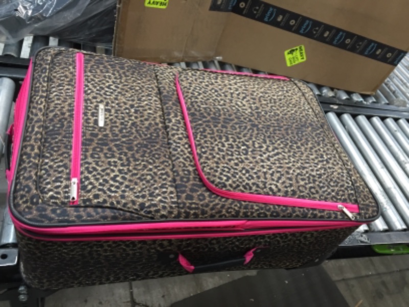 Photo 2 of *Rockland Deluxe Pink Leopard Perfect Combination 3-piece Expandable Luggage Set 
 