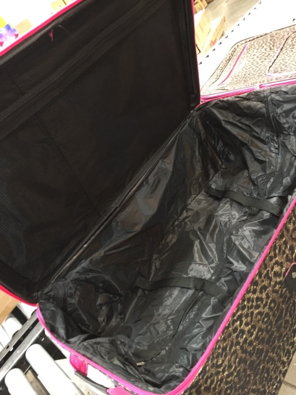 Photo 1 of *Rockland Deluxe Pink Leopard Perfect Combination 3-piece Expandable Luggage Set 
 