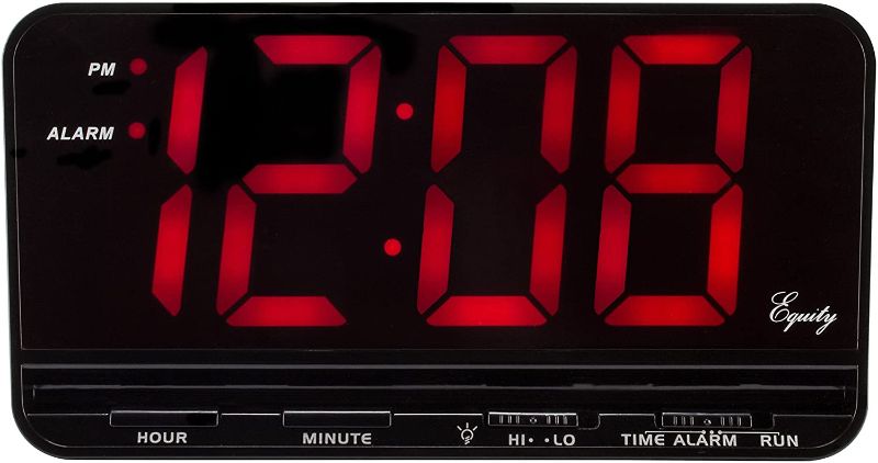 Photo 1 of Equity by La Crosse 30401 3" Red LED Electric Alarm Clock, X-Large, Black
