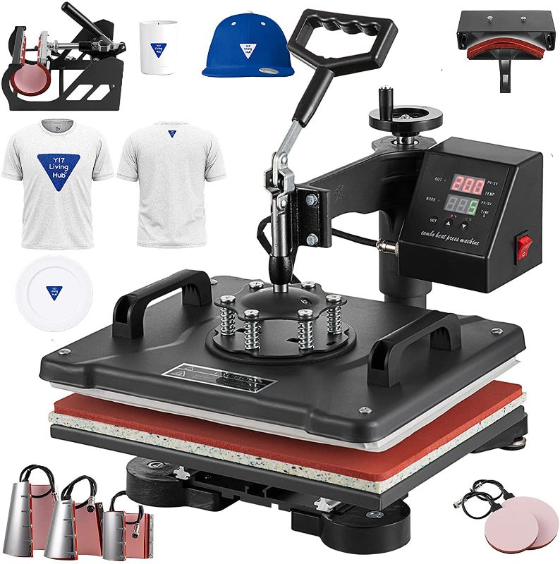 Photo 1 of ***PARTS ONLY*** PRIBCHO Heat Press 12x15 Inch 8 in 1 Heat Press Machine 360-Degree Swing Away Digital Multifunction Sublimation Combo for T Shirts Mugs Hat Plate Cap Bottle
