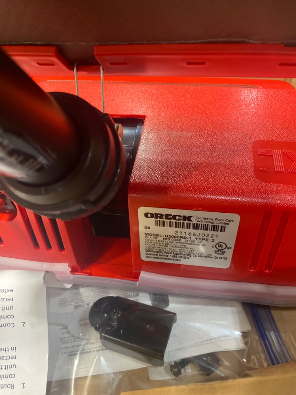 Photo 1 of Oreck Commercial U2000RB-1 Commercial 12-1/2 in. x 9-1/4 in. x 47-3/4 in. Upright Vacuum - Red/Gray