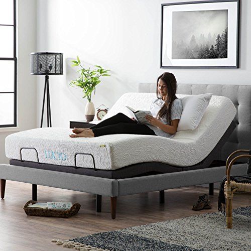 Photo 1 of  L300 Adjustable Bed Base - 5 Minute Assembly - Dual USB Charging Stations - Head and Foot Incline - Wireless Remote Control - Upholstered - Ergonomic - Queen - Charcoal
