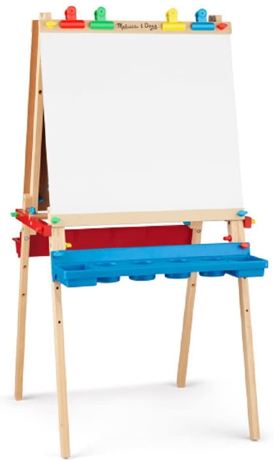 Photo 1 of Melissa & Doug Deluxe Standing Art Easel - Dry-Erase Board, Chalkboard, Paper Roller

//USED// DIRTY// LOOSE HARDWARE
