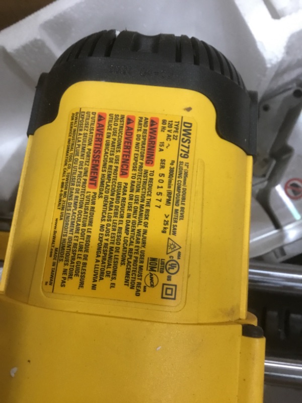 Photo 6 of DEWALT Sliding Compound Miter Saw, 12-Inch (DWS779)
