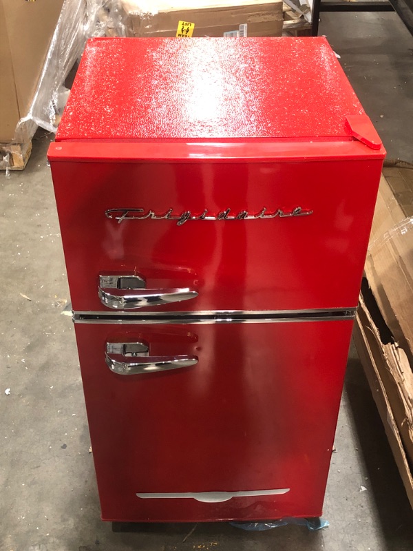 Photo 2 of Frigidaire Retro Bar Fridge Refrigerator with Side Bottle Opener, 3.2 cu. ft, Red
