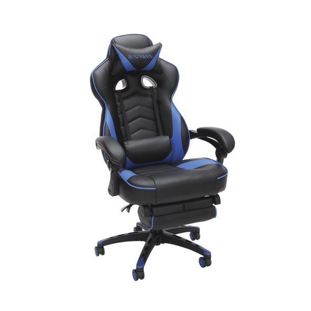 Photo 1 of RESPAWN Adjustable & Lumbar Support Swivel Gaming Chair, Blue
