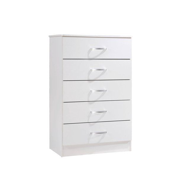 Photo 1 of (Similar To Photo) Hodedah Wood 5-Drawer Chest, White (Incomplete)
