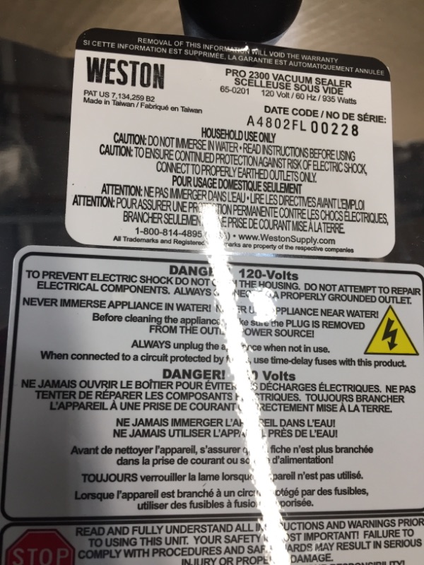 Photo 3 of Weston Pro-2300 Commercial Grade Stainless Steel Vacuum Sealer (65-0201), Double Piston Pump, Pro-2300 (Stainless Steel)
