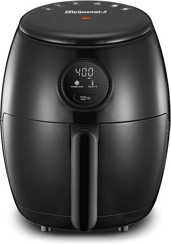 Photo 1 of Elite Gourmet EAF2612D Personal 2.1Qt Compact Space Saving Programmable Hot Air Fryer, Oil-Less Healthy Cooker, Timer & Temperature Controls, PFOA/PTFE Free, 1000W, Black
