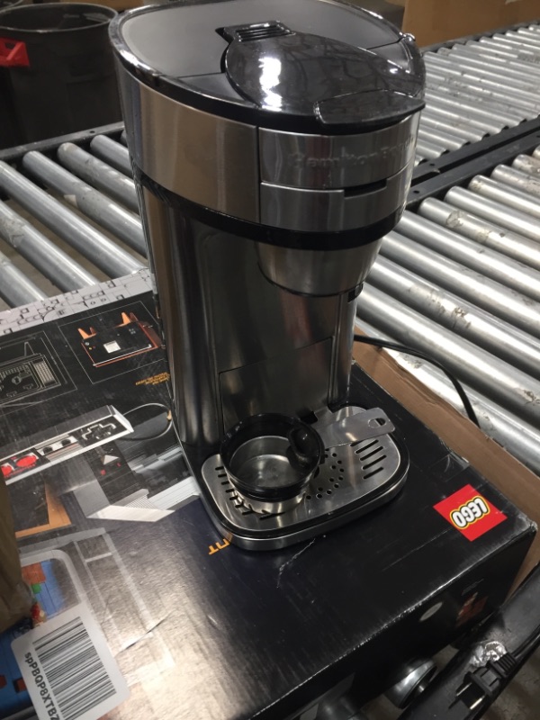 Photo 1 of Hamilton Beach Scoop Single Serve Coffee Maker, Fast Brewing, Stainless Steel (49981A)
