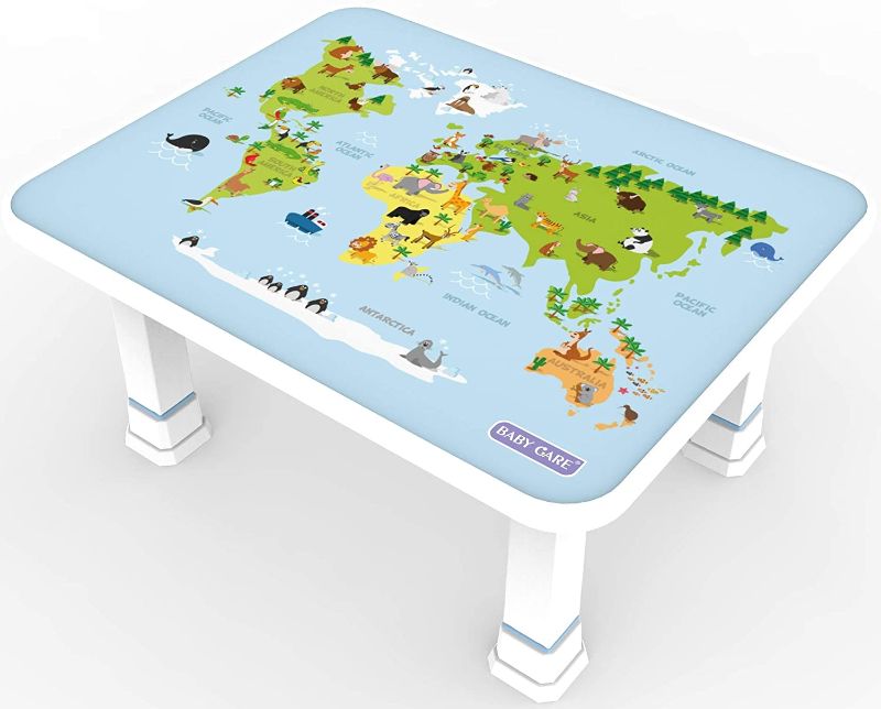 Photo 1 of Baby Care Kids Folding Floor Table w/Adjustable Heights - for Play, Reading, and Snack Time and More (World Map)
