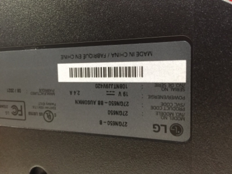 Photo 1 of LG - 27" Full HD Gaming Monitor NVIDIA G-SYNC Compatibility with AMD FreeSync Premium
