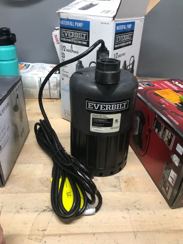 Photo 2 of 1/2 HP Waterfall Submersible Utility Pump
model: SUP80-HD
serial number: T143080